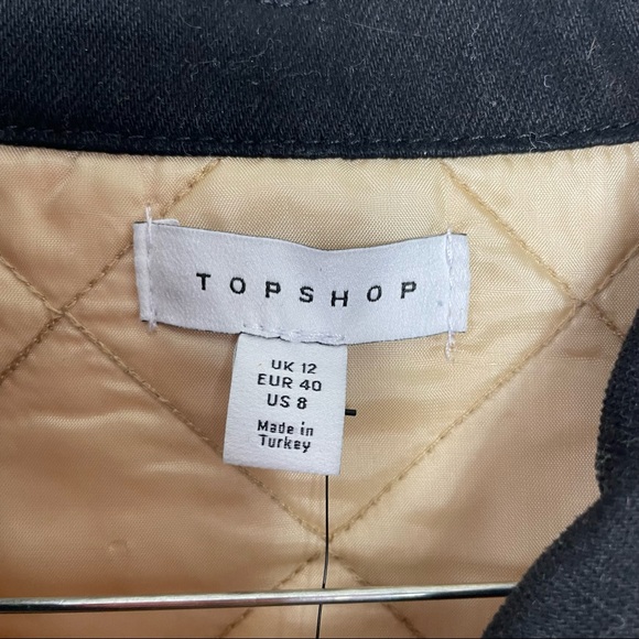 NWT Topshop Beige Quilted Denim Jacket Size: 8 - Picture 3 of 8